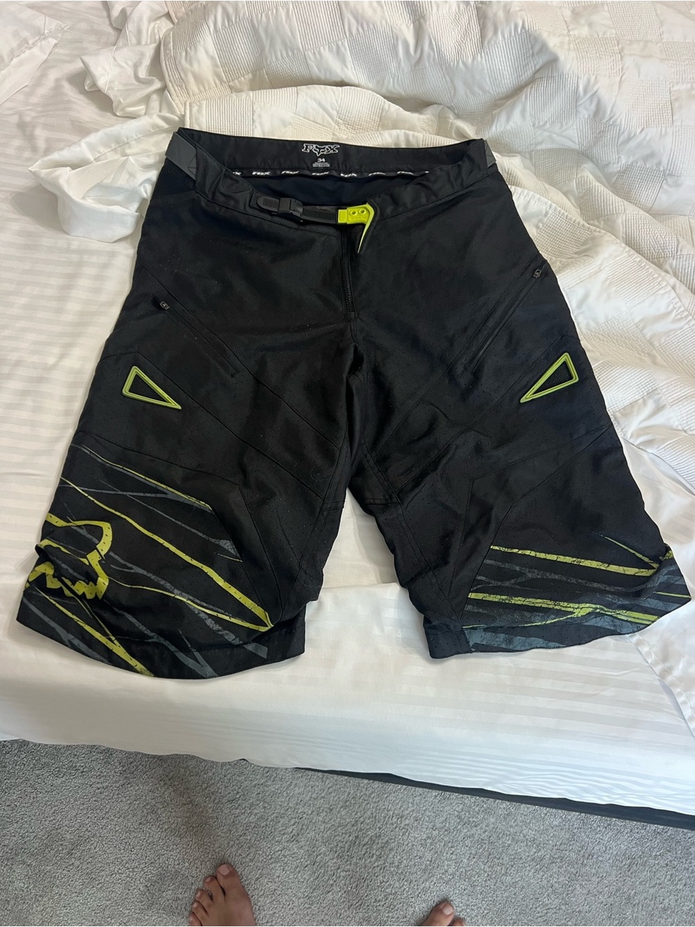 Fox Men’s Black & Lime Trail MTB Shorts